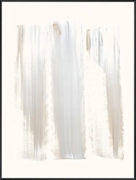 Minimalist abstract painting with broad vertical brushstrokes in soft neutral tones and subtle texture