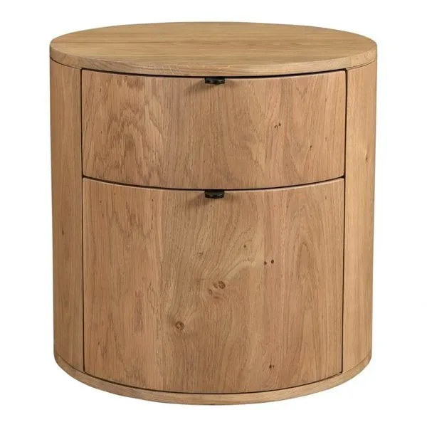 Product Image 2 for Theo Two Drawer Round Oak Nightstand from Moe's