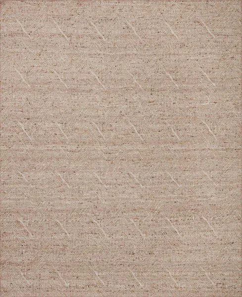 Raven Oatmeal Natural Rug with layered geometric handwoven wool and cotton pattern in beige tones