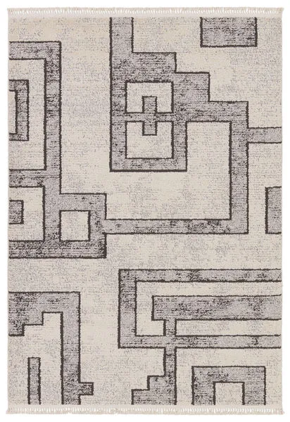 Product Image 1 for Bungalow Modern Geometric Gray/ Cream Rug - 3' x 8' from Jaipur 