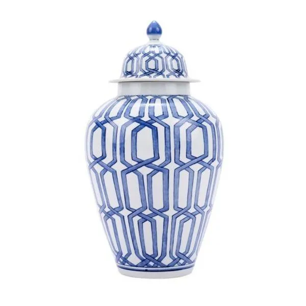 Product Image 1 for Blue & White Crossing Dimaond Heaven Jar from Legend of Asia