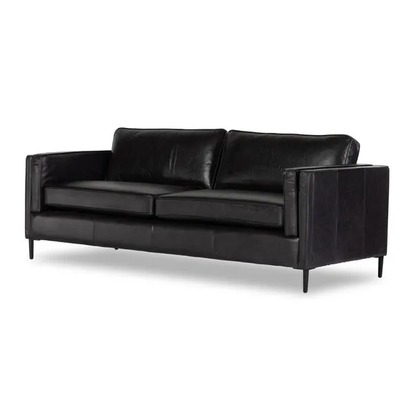Product Image 1 for Emery Leather 84" Sofa - Sonoma Black from Four Hands
