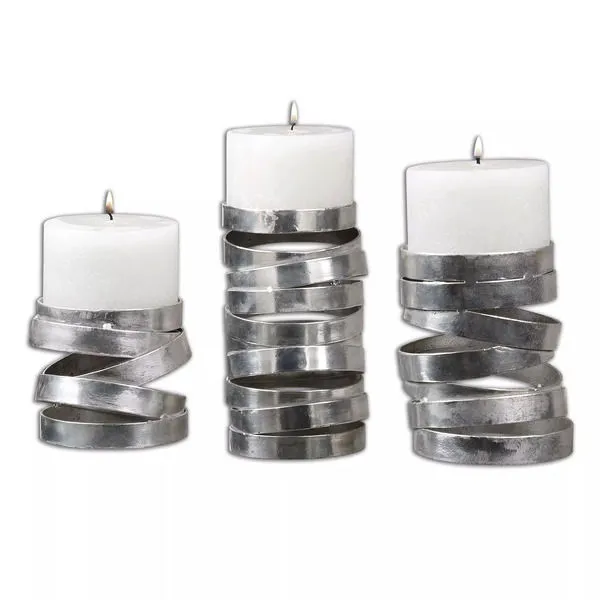 Product Image 2 for Uttermost Tamaki Silver Candleholders, S/3 from Uttermost