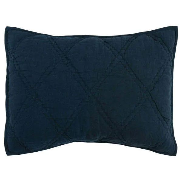 Product Image 1 for Casi 100% Belgian Flax Linen Midnight Blue Sham from Classic Home