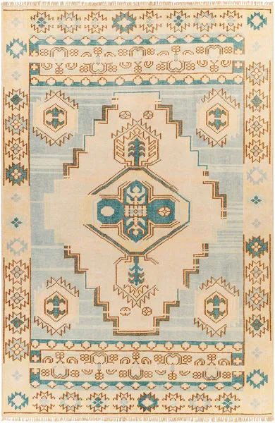 Product Image 2 for Anadolu Hand-Knotted Teal / Brown Rug - 2' x 3' from Surya