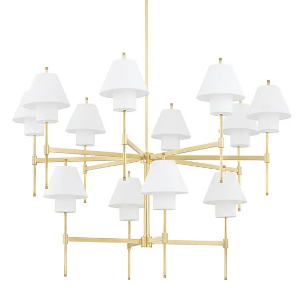 Product Image 1 for Glenmoore 12-Light Chandelier - Aged Brass from Hudson Valley