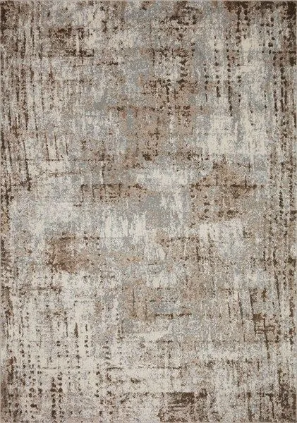 Austen Natural / Mocha Rug in muted beige, brown, and gray abstract pattern with textured power-loomed polypropylene and p...