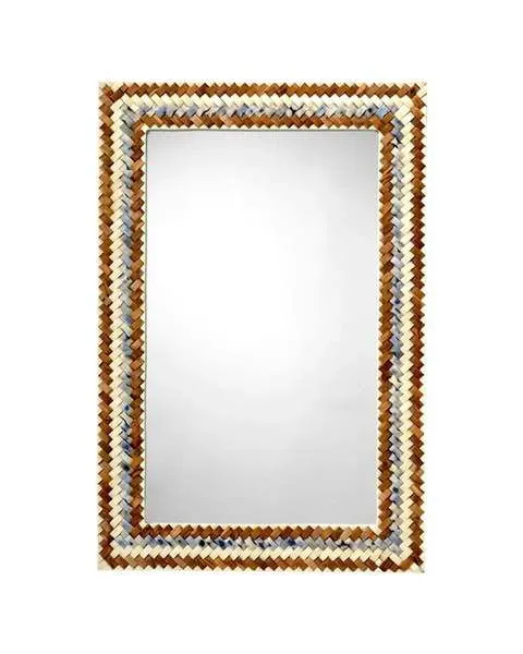 Product Image 1 for Interwoven Wood & Buffalo Bone Rectangle Mirror from Jamie Young