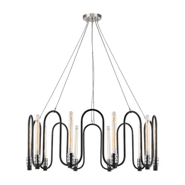 Product Image 1 for Continuum 10 Light Chandelier In Silvered Graphite With Polished Nickel Accents from Elk Lighting