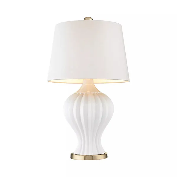 Product Image 1 for Tess 1 Light Table Lamp In White And Gold from Elk Home