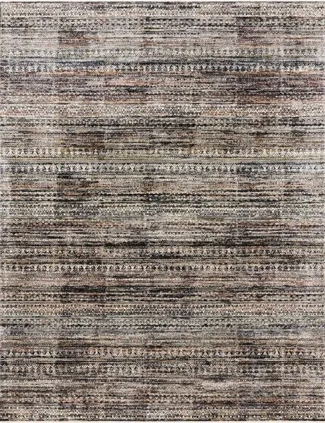 Theia Grey / Multi Rug with elevated neutrals and pops of color in a subtle pile height variation and refined fringe border