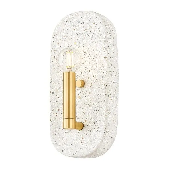 Product Image 1 for Ethel 1-Light Modern Cream Speckled Wall Sconce from Mitzi