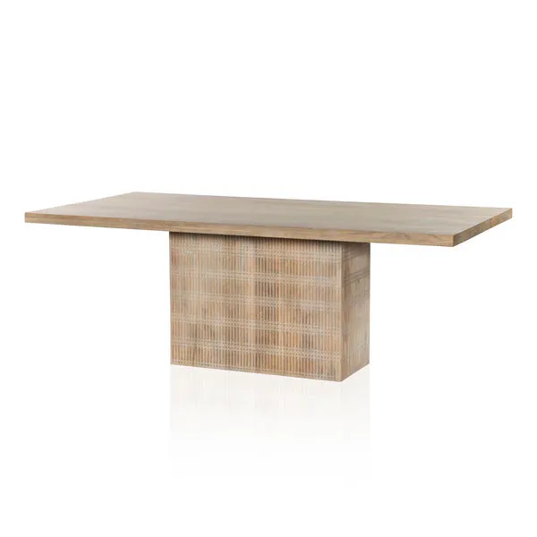 Product Image 1 for Kelby Solid Mango Dining Table - Light Wash Carved Mango from Four Hands