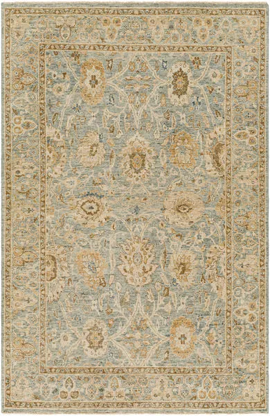 Product Image 1 for Anatolia Hand-Knotted Light Sage / Dark Brown Rug - 6' x 9' from Surya