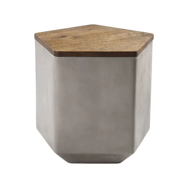 Product Image 1 for Tay Storage Bench In Nut Oak And Polished Concrete With Acrylic from Elk Home