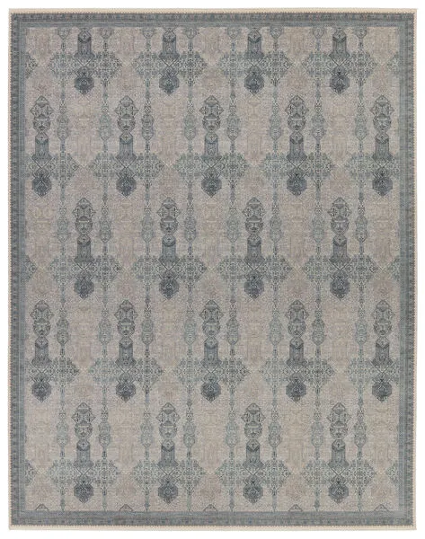 Product Image 1 for Beaumont Transitional Trellis Blue/ Tan Rug - 6'3" x 9'6" from Jaipur 