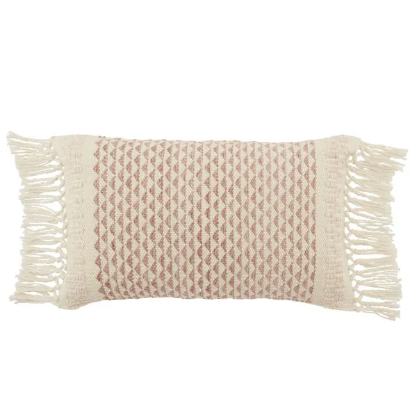 Product Image 4 for Haskell Indoor/ Outdoor Light Burgundy/ Ivory Geometric Lumbar Pillow from Jaipur 