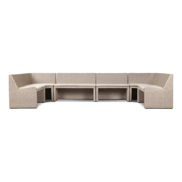 Product Image 1 for Senna Outdoor Dining Banquette U Shape - Vintage White from Four Hands