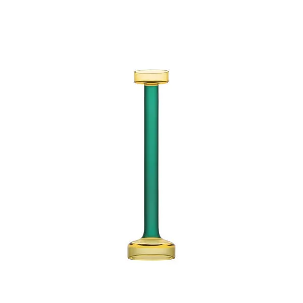 Product Image 1 for Glass Candle Holder Yellow & Green from BIDKHome