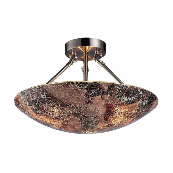 Product Image 1 for Avalon 3 Light Semi Flush In Satin Nickel from Elk Lighting