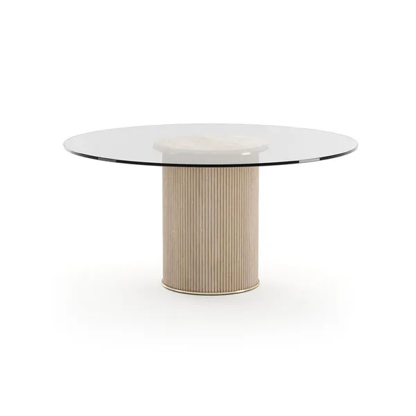 Product Image 1 for Rhythm Round Glass Top Dining Table from Caracole