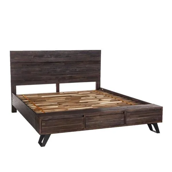 Product Image 1 for Bruges Acacia Wood Bed In Dark Brown Finish from World Interiors
