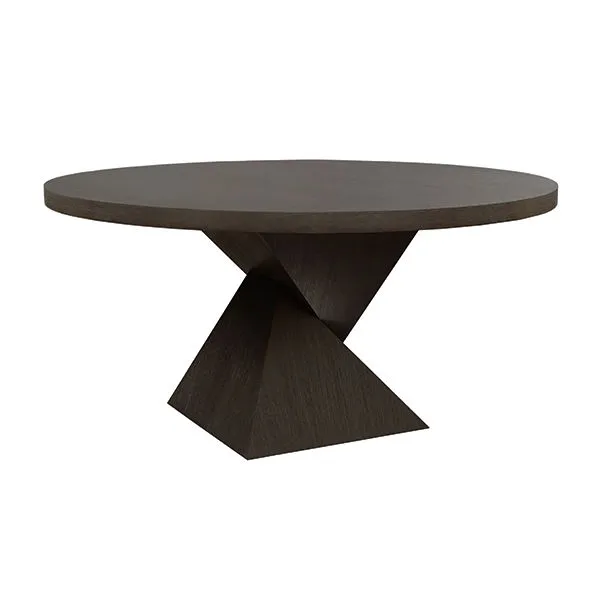 Product Image 1 for Newport Sculptural Base Dining Table In Dark Espresso Oak from Worlds Away