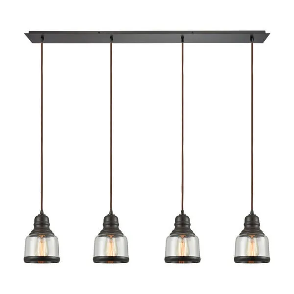 Product Image 1 for Menlow Park 4 Light Pendant In Oil Rubbed Bronze from Elk Lighting