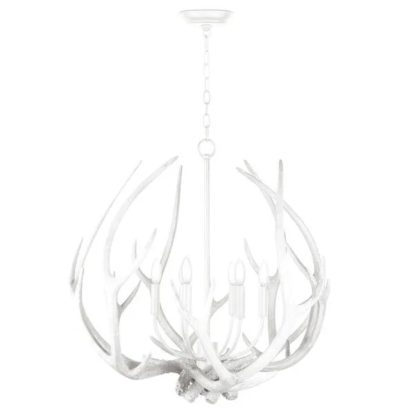 Product Image 1 for Waylon Antler Round Resin Chandelier - White from Regina Andrew Design