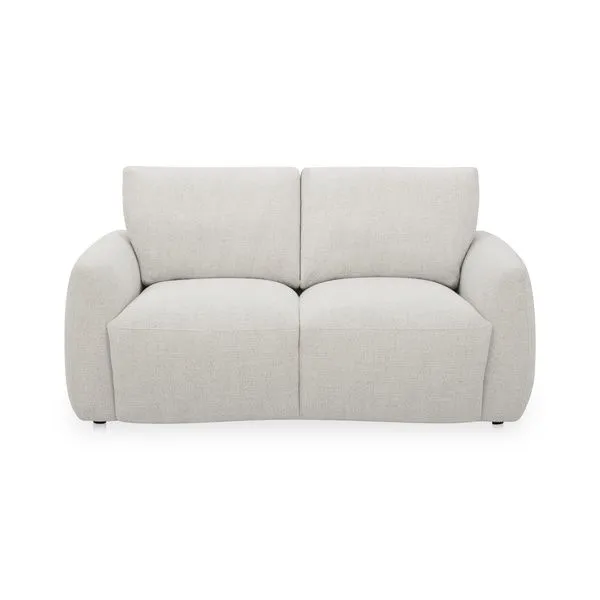 Callie Sofa with high back, angled arms, and gently textured light beige fabric
