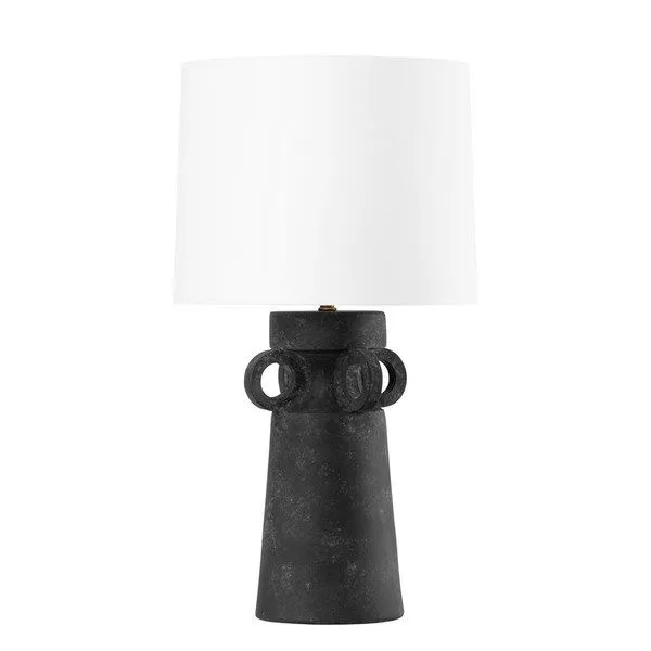Product Image 1 for Santa Cruz 1 Light Black Ceramic Table Lamp from Troy Lighting