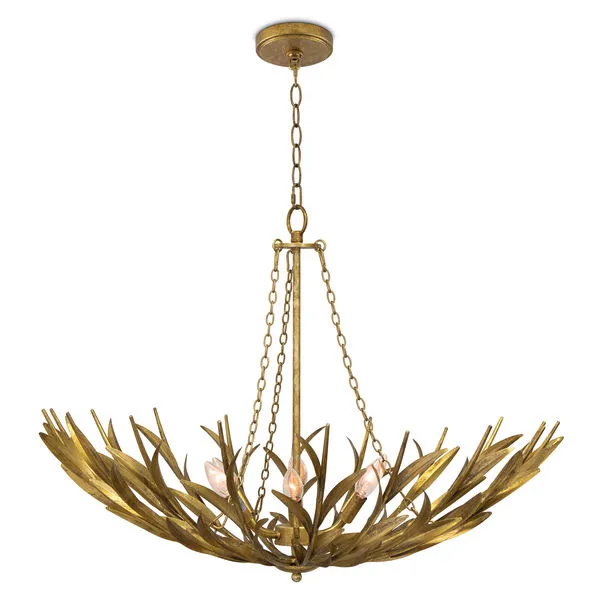 Product Image 1 for River Reed Basin Antique Gold Leaf Large Chandelier from Regina Andrew Design