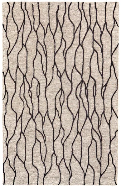 Product Image 1 for Enzo Taupe / Black Textured Striped Area Rug - 2' x 3' from Feizy Rugs