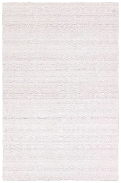 Handwoven outdoor rug with diamond trellis pattern in variegated gray and white, soft PET fibers