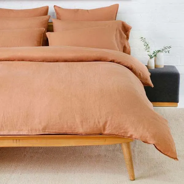 Product Image 1 for Parker Terra Cotta Linen King Duvet Set from Pom Pom at Home
