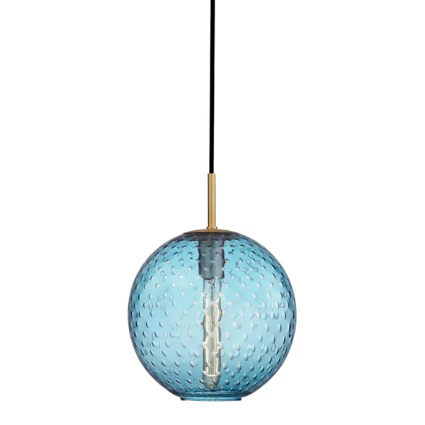 Product Image 1 for Rousseau 1 Light Pendant Blue Glass from Hudson Valley