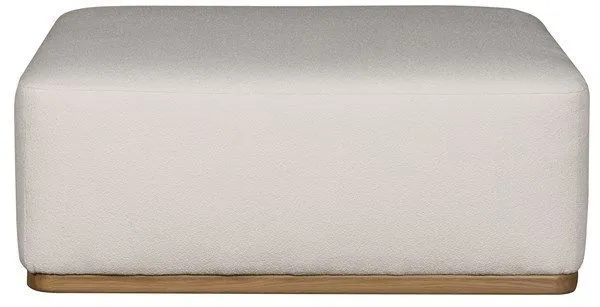 Modular sectional square bumper in Jackpot Chalk upholstery with clean square silhouette and wooden base