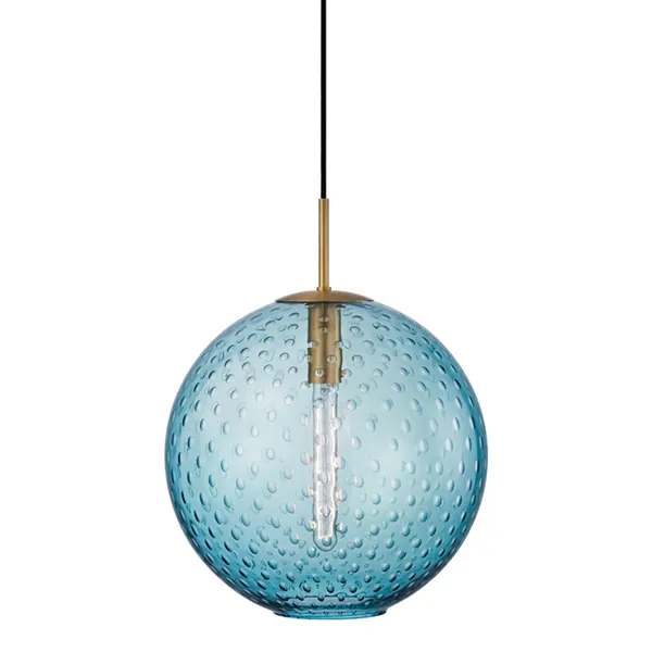 Product Image 1 for Rousseau 1 Light Pendant Blue Glass from Hudson Valley