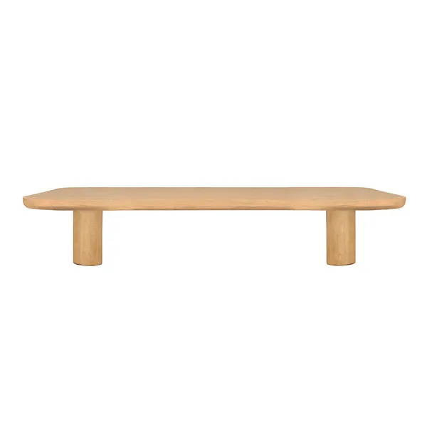 Minimalist Anders dining bench in FSC-certified oak with half-bullnose edge and column legs seats four