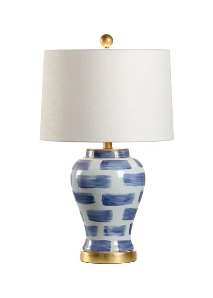 Product Image 1 for Anderson Blue And White Brick Lamp from Chelsea House