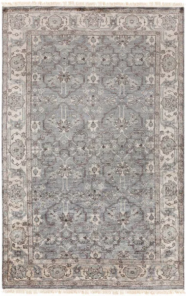 Product Image 1 for Theodora Hand-Knotted Medium Gray / Slate Rug - 5' x 8' from Surya