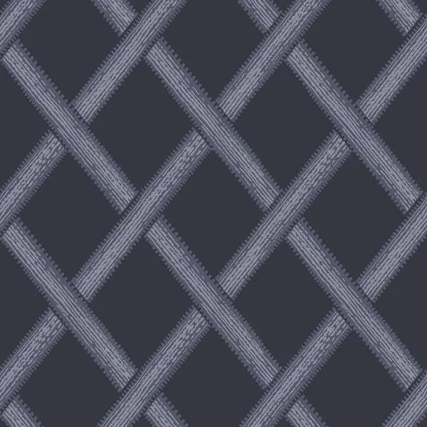 Greenskeeper Wallpaper in deep navy with an overlapping geometric lattice pattern and textured brushstroke effect