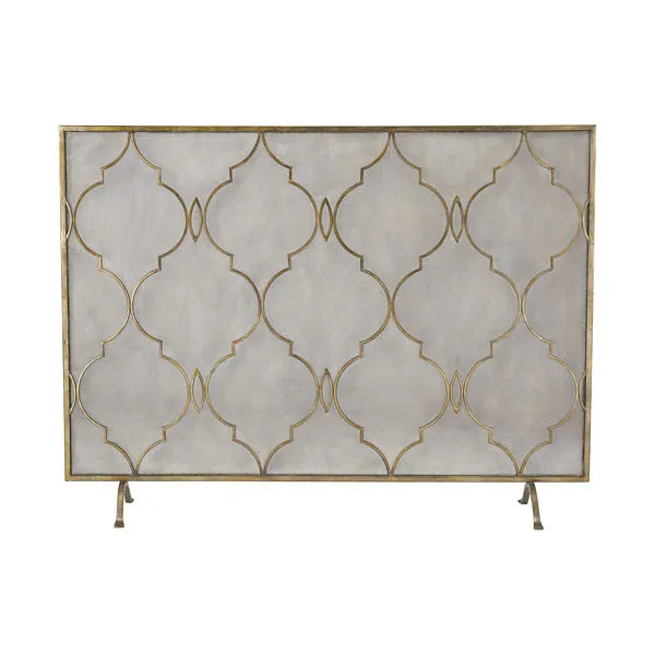 Product Image 1 for Agra Antique Gold 34 Inch Metal Fire Screen from Elk Home