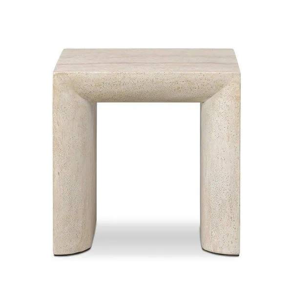 Product Image 1 for Brad Faux Travertine End Table from Four Hands