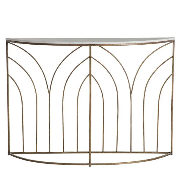Product Image 1 for Valera Antique Aged Brass Iron & Marble Console Table from Gabby