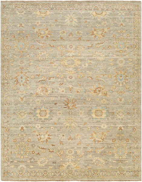 Product Image 1 for Ghazni Hand-Knotted Wool Tan / Light Blue Rug - 9' x 12' from Surya