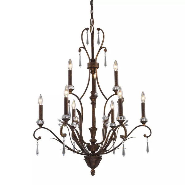 Product Image 2 for 9 Light Chandelier In Burnt Bronze from Elk Lighting