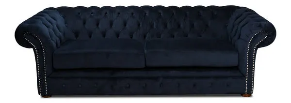 Product Image 4 for Classic Lounge Tufted Sofa  Blue Velvet from Sarreid Ltd.