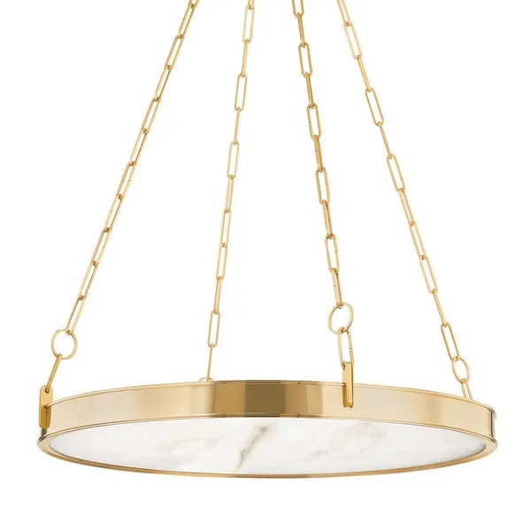Product Image 1 for Kirby 1-Light Large Chandelier - Aged Brass from Hudson Valley
