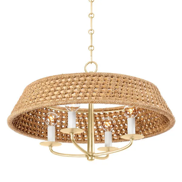 Product Image 1 for Bradley 4-Light Chandelier - Vintage Gold Leaf from Hudson Valley
